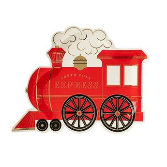 North Pole Express Train Shaped Plate