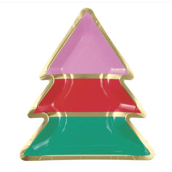 Christmas Tree Shaped Plate with Gold Foil