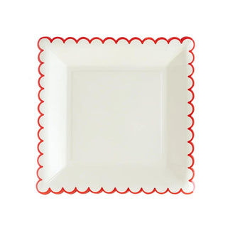 Believe White/Red Scallop 9" Plate