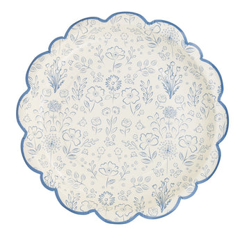 Something Blue 10" Floral Paper Plate