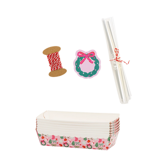 Pink Christmas Icons Loaf Pan Set