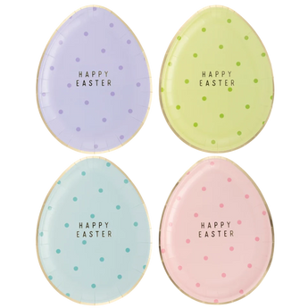 Polka Dot Egg Shaped Paper Plate