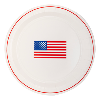 Round Flag Paper Plate