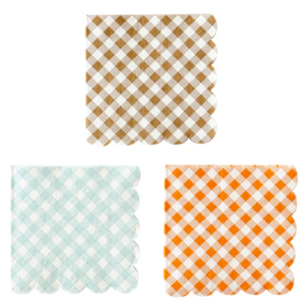 Harvest Gingham Cocktail Napkin