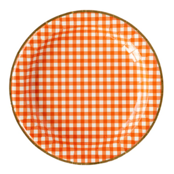 Harvest Orange Gingham Check 11" Plate