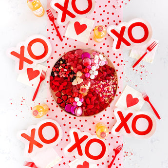 Pink with Red Dots Paper Table Runner