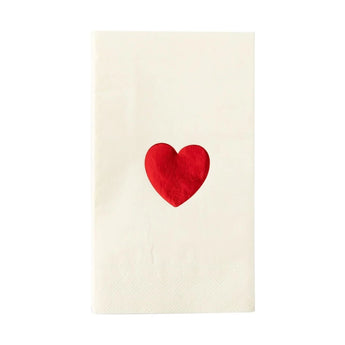 Valentine Red Foil Heart Dinner Napkin