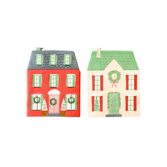 Village Christmas Houses Shaped Dinner Napkin