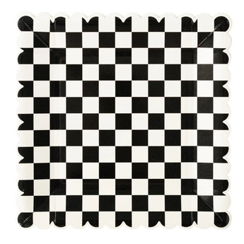 Checkered Black Square 9" Plate