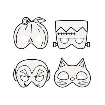 Color Your Own Halloween Paper Mask - Pack of 8