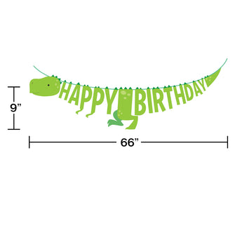 Dino-mite Birthday Shaped Banner