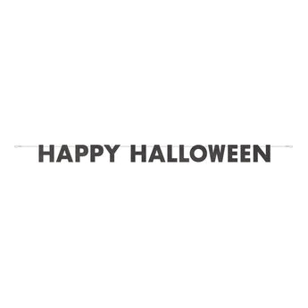 Happy Halloween Black Glitter Banner