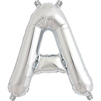 16 inch Northstar Silver Letter A Foil Mylar Balloon