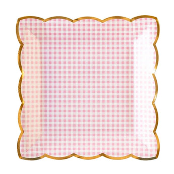 Pink Gingham Plate