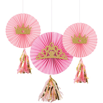 Once Upon a Birthday Hanging Fans w/ Tassels