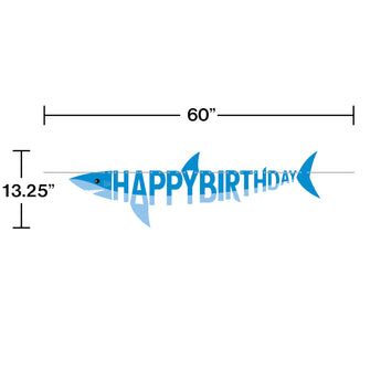 Shark Party Happy Birthday Banner