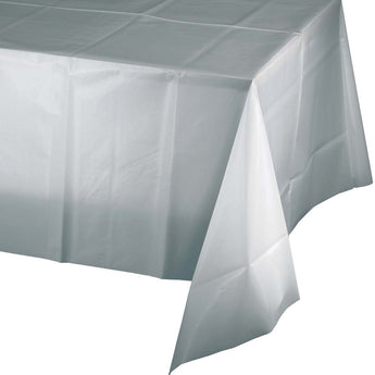 Shimmering Silver Rectangle Tablecloth